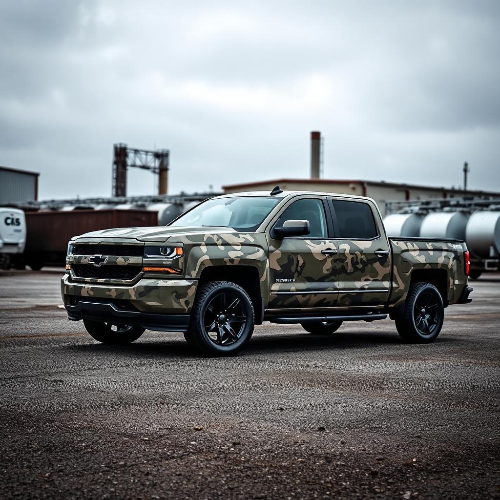 Camuflaje digital en pick-up.